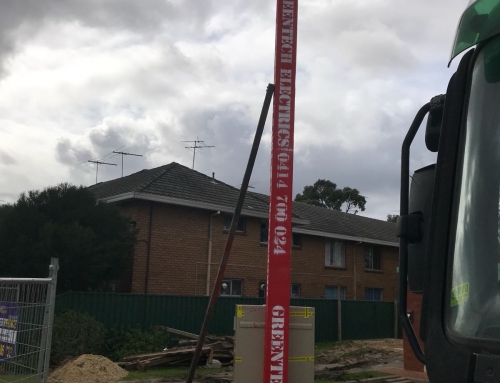Power pole installed in Footscray